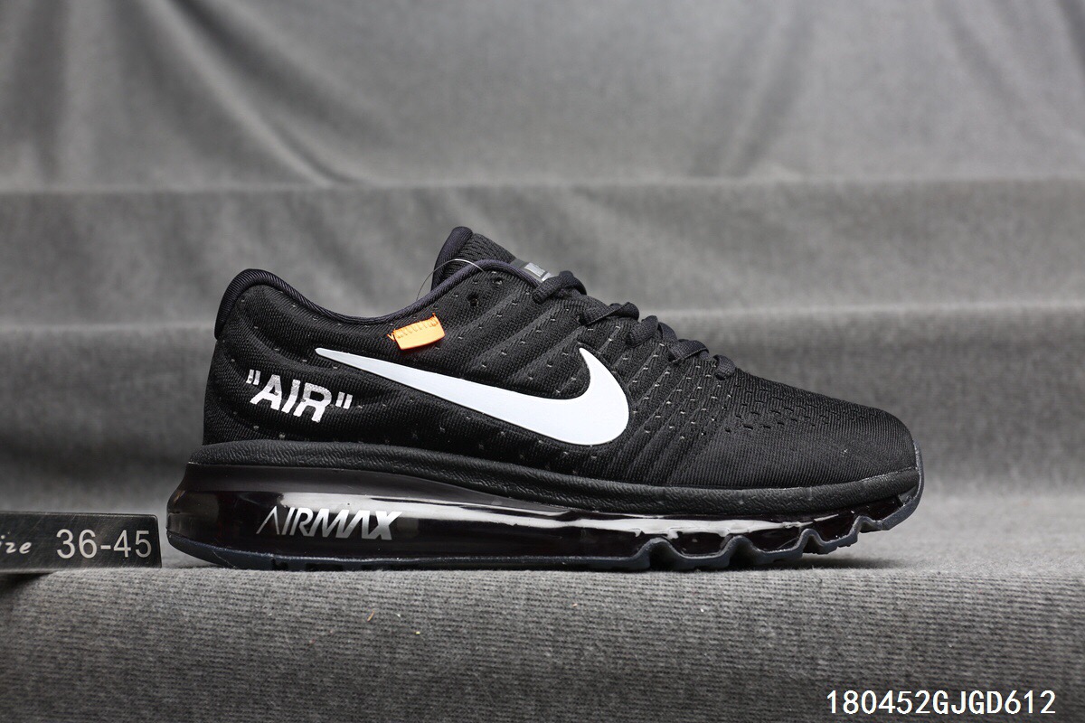Off-white Nike Air Max 2017 Black White Shoes - Click Image to Close